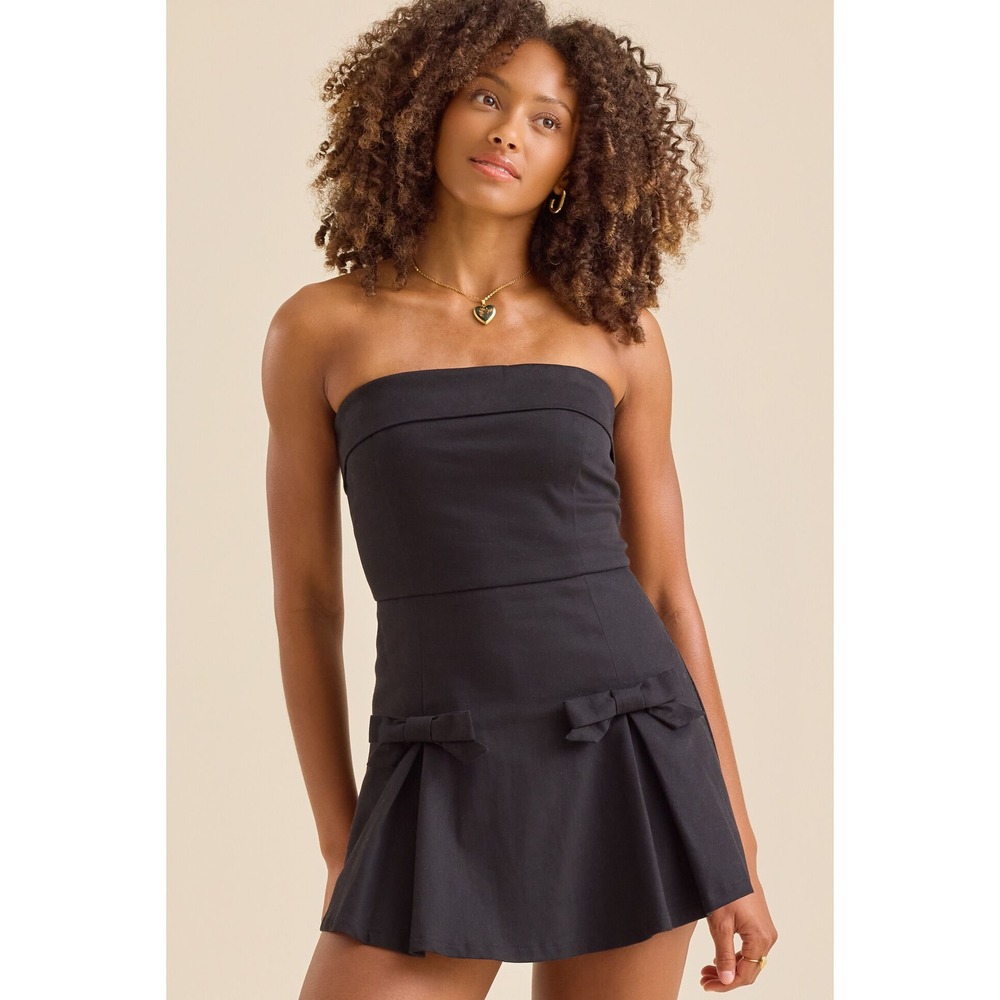Altar'd State Strapless Mini Bow Dress Gothic Grunge Alt Size XXS Coquette NWT